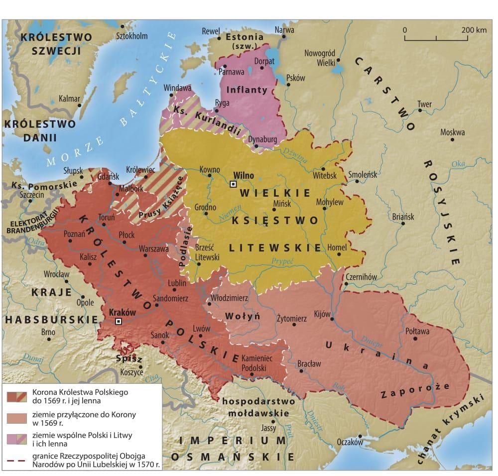 মানচিত্র গ্র্যান্ড duchy of Lithuania