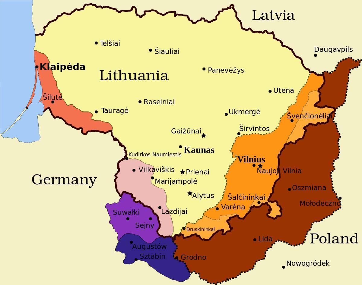 মানচিত্র এর kaunas Lithuania