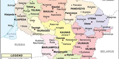 Map of Lithuania-রাজনৈতিক