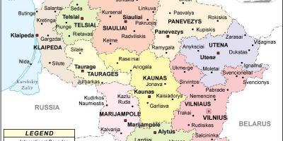 Map of Lithuania-রাজনৈতিক